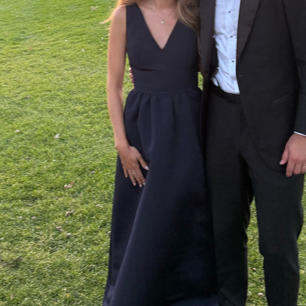Amsale Navy Jacqueline Evening Gown